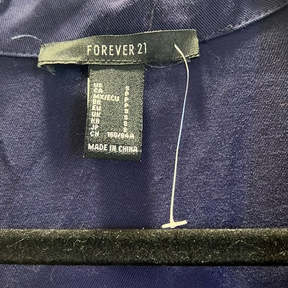 Long Cardigan Throw Jacket Navy Blue Forever 21 - Picture 7 of 8